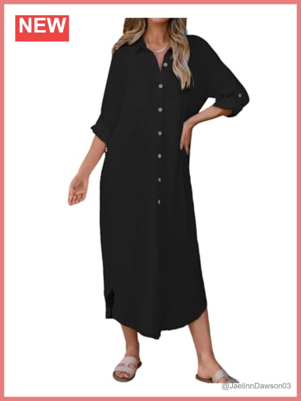 Women's Long Sleeve Button Down Swimsuit Coverup Beach Dress